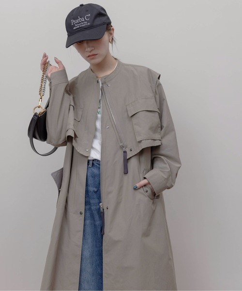 EimeeLaw 新品タグ付きコート Eimee Law コート アウター ベストレイヤード ミリタリーコート