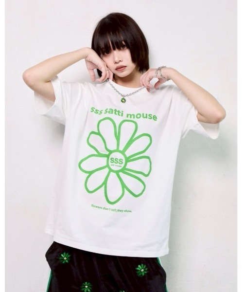 tシャツ カラーフラワーＴシャツ レディース