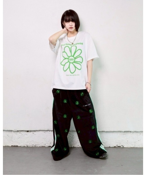 sss satti mouse tシャツ カラーフラワーTシャツ レディース