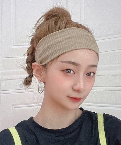 ampm（エーエムピーエム） ヘアバンド 顔まわりすっきり＆韓国っぽリブ