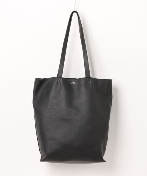 関税、送料込み A.P.C 黒革の舞妓さん用ショッピングバッグ A.P.C. ショルダーバッグ バッグ CABAS MAIKO レディース