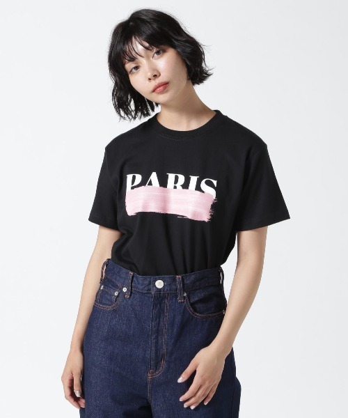 tシャツ DROIT BELLO（ドロイトベロ）ピンクブラッシュPARIS Tシャツ レディース