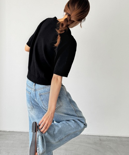 CANAL JEAN カーディガン El mar リネン混開襟ニット