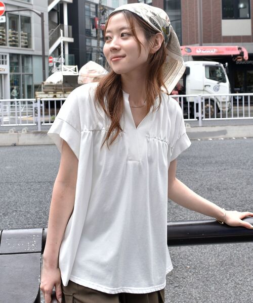tシャツ スキッパーカットプルオーバー レディース