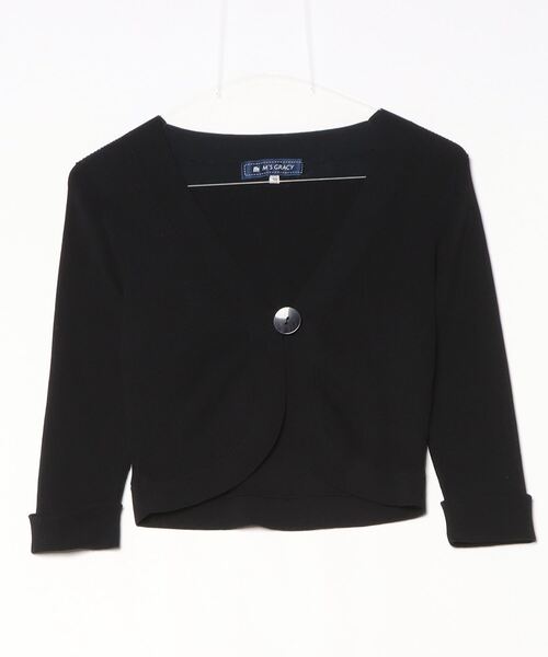M'S GRACY ブラックカーディガン 38 M'S GRACY 「M'S GRACY」 7分袖ニットカーディガン 38 ブラック