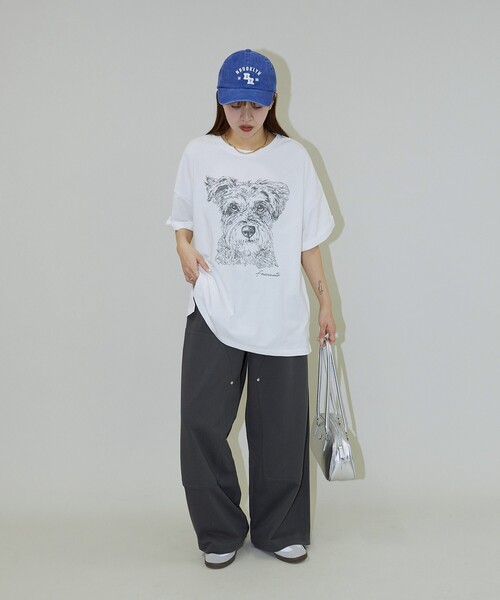 「PUBLUX」 半袖Tシャツ フリ- サックスブルー レディース_画像6