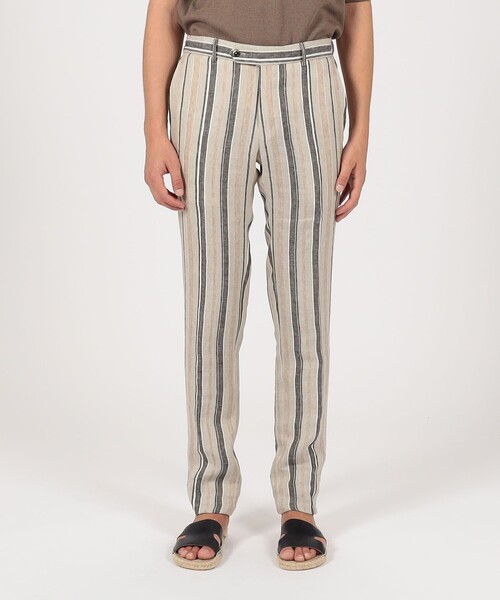 スラックス PT TRINO SLIM JOGGER リネンストライプ イージースラックス メンズの画像