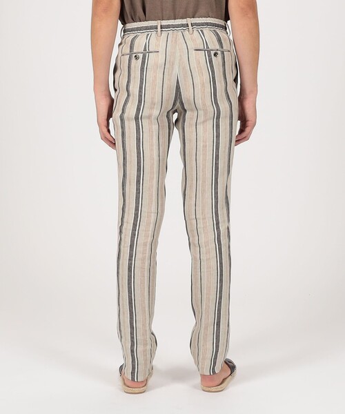 スラックス PT TRINO SLIM JOGGER リネンストライプ イージースラックス メンズの画像