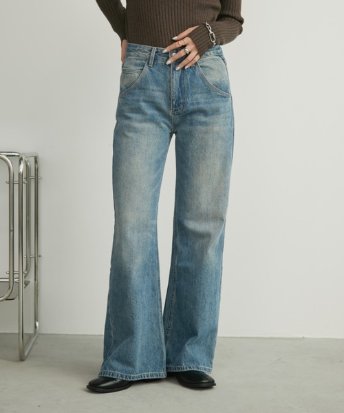 「Aunt Marie's」 デニムパンツ M ブルー レディース_画像5