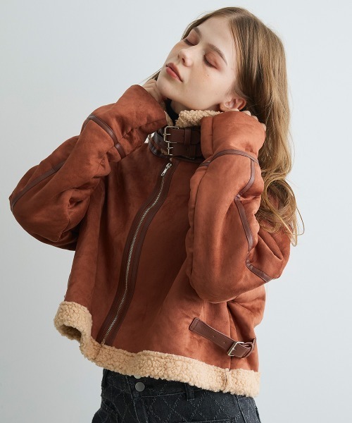 Mirette ブルゾン アウター フェイクムートンショートジャケット