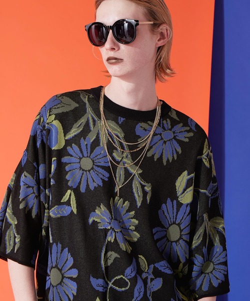 「ENDER PRODUCTS」 半袖ニット M ブラック メンズ_画像7