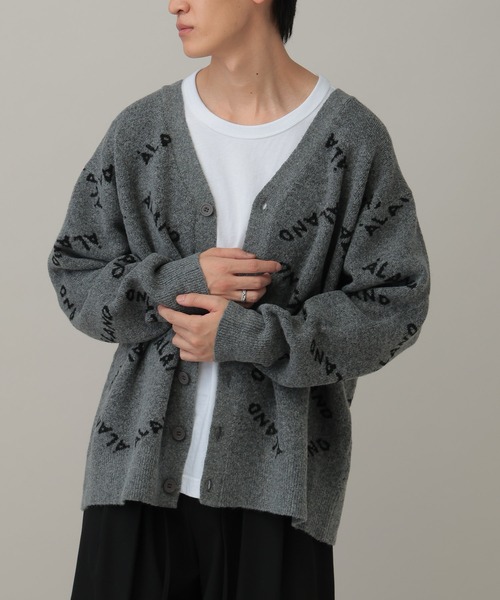 ALAND カーディガン 「UNISEX」ALAND／ロゴジャガードカーディガン