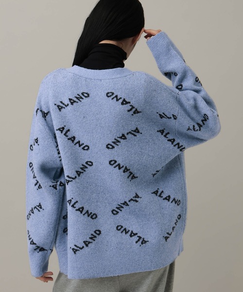 ALAND カーディガン 「UNISEX」ALAND／ロゴジャガードカーディガン