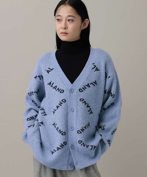 ALAND カーディガン 「UNISEX」ALAND／ロゴジャガードカーディガン