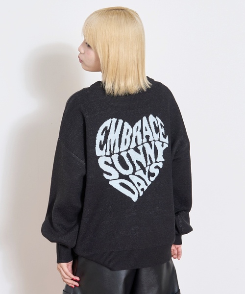 LOVETOXIC ニット セーター 「GOODPRICE」バックハートニットプル