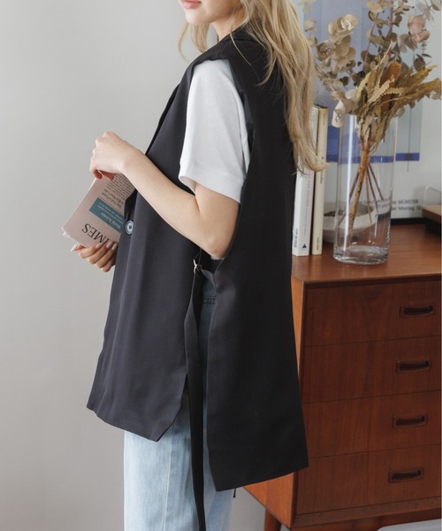 「COCOMOMO」 ベスト L ホワイト レディース_画像4