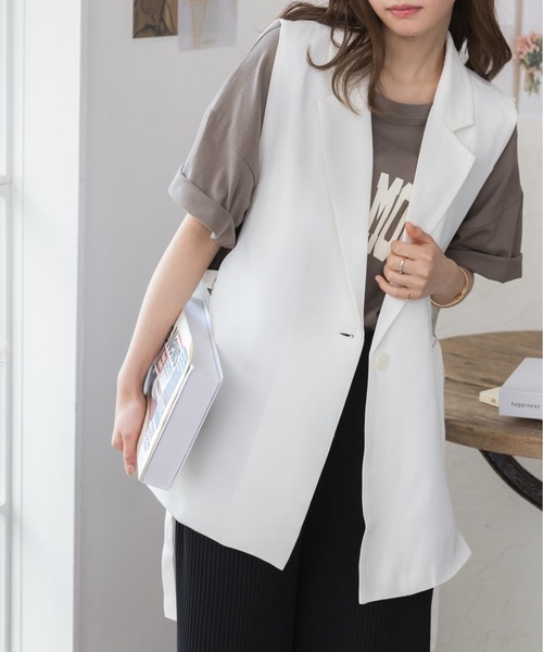 「COCOMOMO」 ベスト L ホワイト レディース_画像6