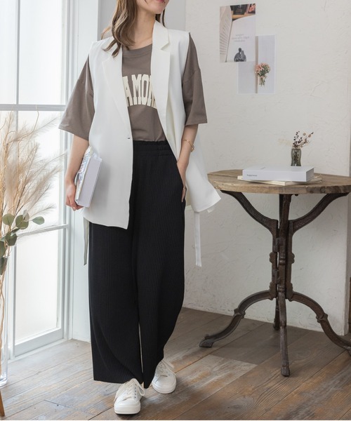 「COCOMOMO」 ベスト L ホワイト レディース_画像9