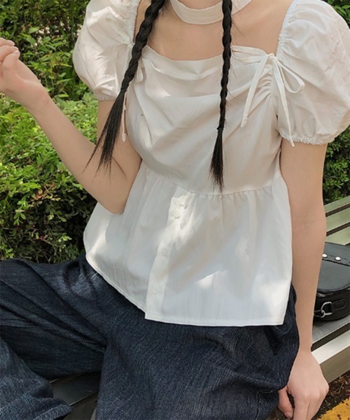 「by muni:r」 半袖ブラウス FREE ブラック レディース_画像9