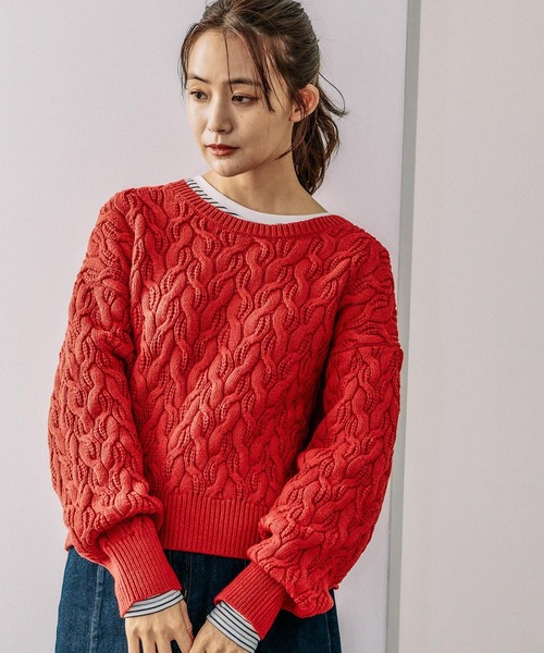 「GLOBAL WORK」 長袖ニット - グリーン レディース_画像9