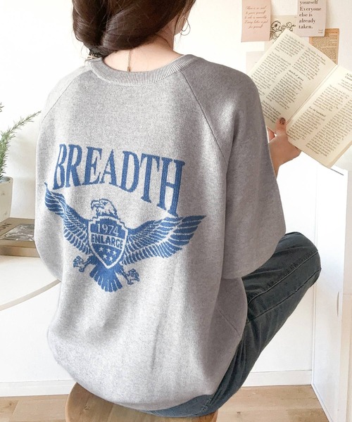 「Java」 半袖ニット MEDIUM グレー レディース_画像5