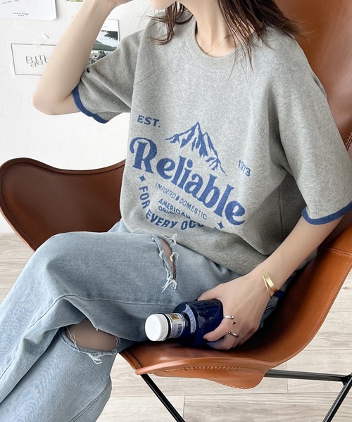 「Java」 半袖ニット MEDIUM グレー レディース_画像7