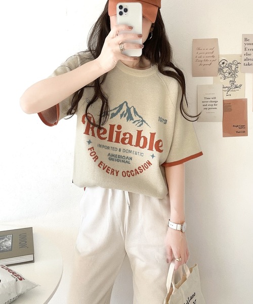 「Java」 半袖ニット MEDIUM グレー レディース_画像8