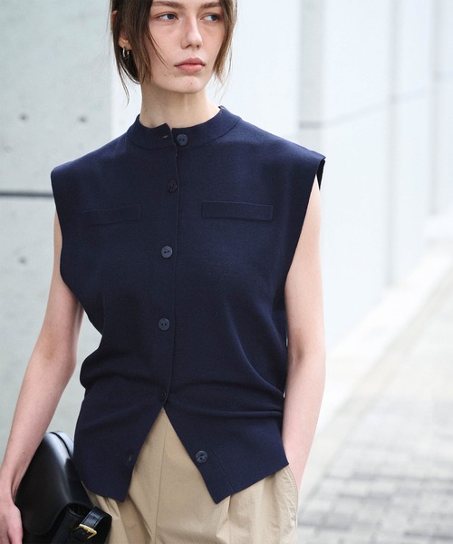 N.O.R.C ニットベスト フリー ネイビー レディース : ZOZOTOWN Yahoo