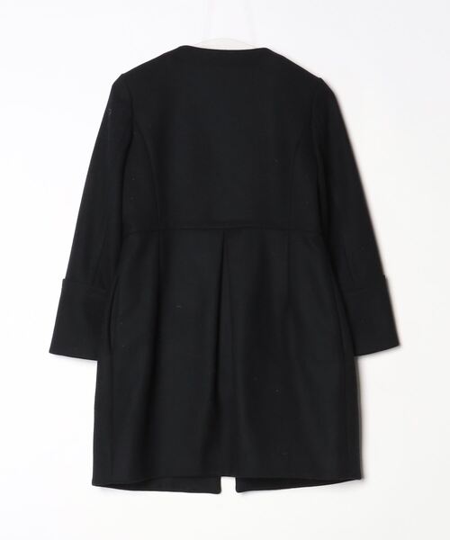 「MACPHEE」 ノーカラーコート 38 ブラック レディース_画像2