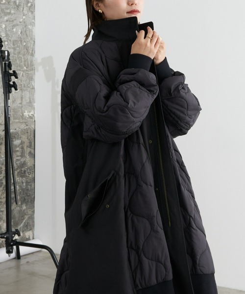 etsinta エシンタキルティング ブラック ロングコート etsinta（エシンタ） コート ONE SIZE ブラック レディース : ZOZOTOWN