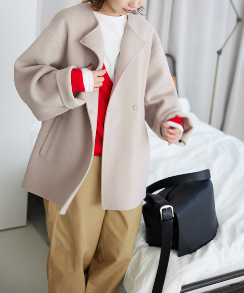 SLOBE IENA（スローブイエナ） ノーカラーコート FREE ネイビー