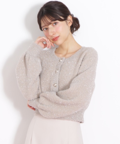 sheller シェリエ ハートボタンカーディガン ボーダー sakishimatokyo カーディガン ハートボタンクルーネックニット