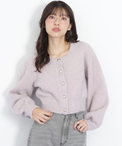 haru！JILLSTUARTメロディー刺繍ニットカーディガン　グレー JILL by JILL STUART（ジルバイジルスチュアート） ニット セーター