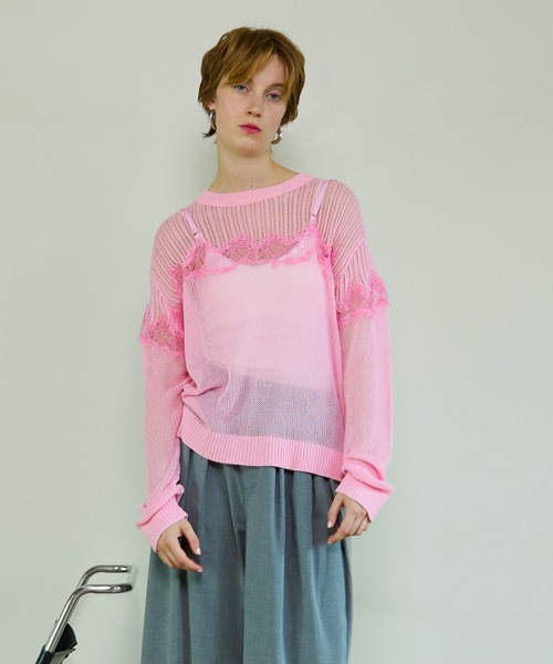 MAISON SPECIAL（メゾンスペシャル） ニット セーター Lace-Combi Mesh