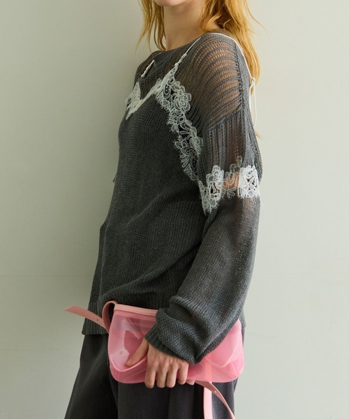 MAISON SPECIAL（メゾンスペシャル） ニット セーター Lace-Combi Mesh