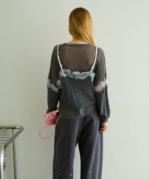 MAISON SPECIAL（メゾンスペシャル） ニット セーター Lace-Combi Mesh
