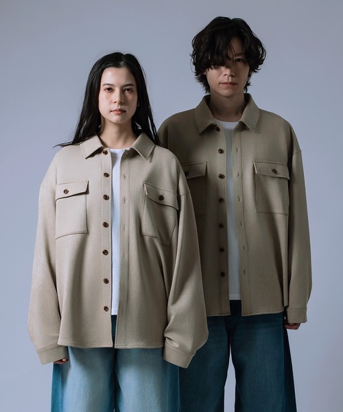 improves（インプローブス） シャツ スエード風ポンチダブルフラップ