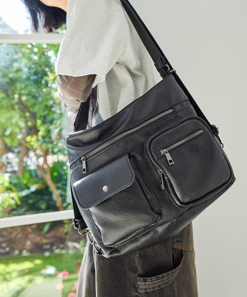 PBLIM ショルダーバッグ バッグ 「UNISEX/3WAYで使える」7ポケット