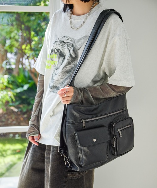 PBLIM ショルダーバッグ バッグ 「UNISEX/3WAYで使える」7ポケット 