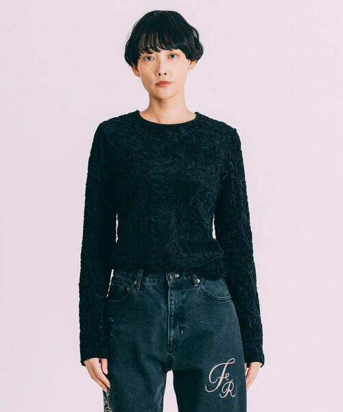 「Freada」 長袖カットソー ONE SIZE ブラック レディース_画像5