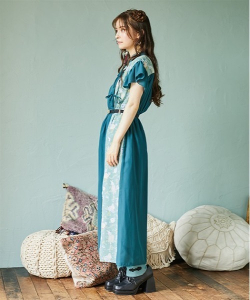 「axes femme POETIQUE」 半袖ワンピース MEDIUM レッド レディース_画像2