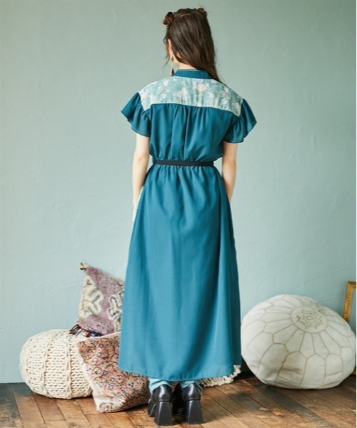 「axes femme POETIQUE」 半袖ワンピース MEDIUM レッド レディース_画像3