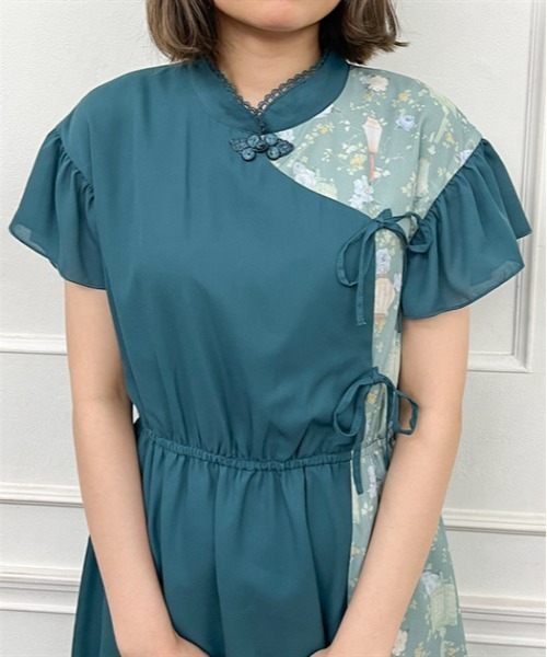 「axes femme POETIQUE」 半袖ワンピース MEDIUM レッド レディース_画像5
