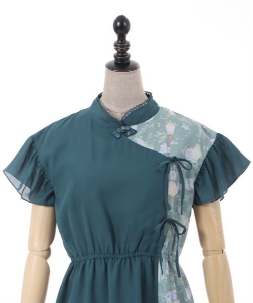 「axes femme POETIQUE」 半袖ワンピース MEDIUM レッド レディース_画像6