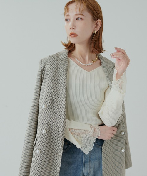 「natural couture」 長袖ニット FREE チャコールグレー レディース_画像5