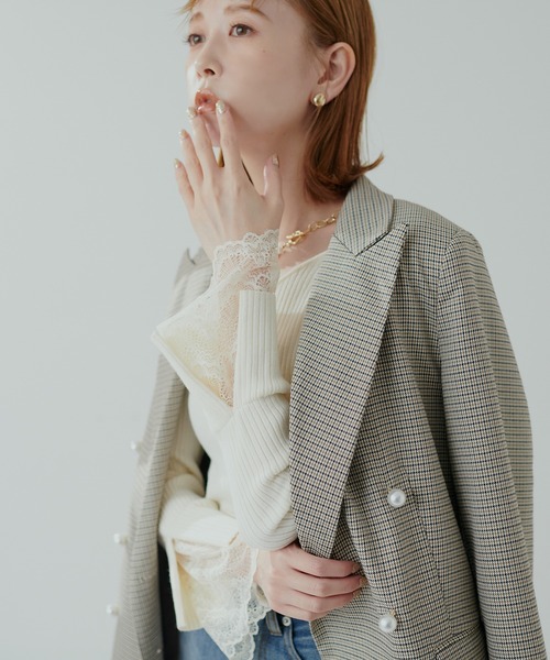 「natural couture」 長袖ニット FREE チャコールグレー レディース_画像6