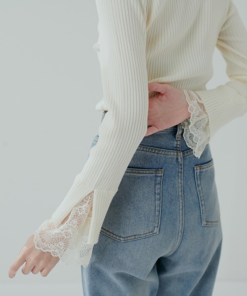 「natural couture」 長袖ニット FREE チャコールグレー レディース_画像7