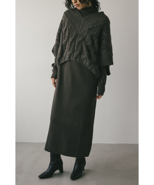 「STYLEMIXER」 コンビワンピース MEDIUM ベージュ レディース_画像2