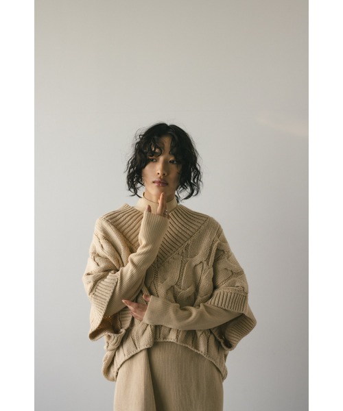 「STYLEMIXER」 コンビワンピース MEDIUM ベージュ レディース_画像5
