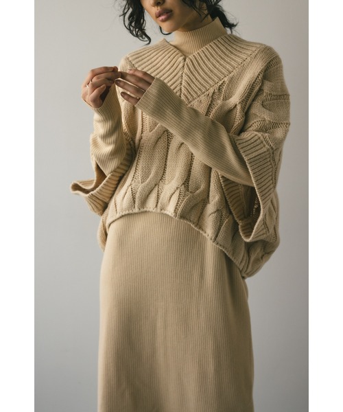 「STYLEMIXER」 コンビワンピース MEDIUM ベージュ レディース_画像6